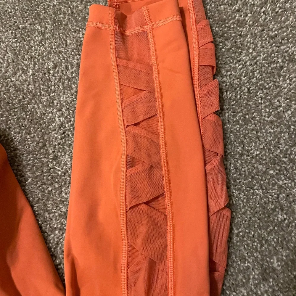 lululemon athletica Orange Mesh-Panel Leggings - Picture 2 of 3